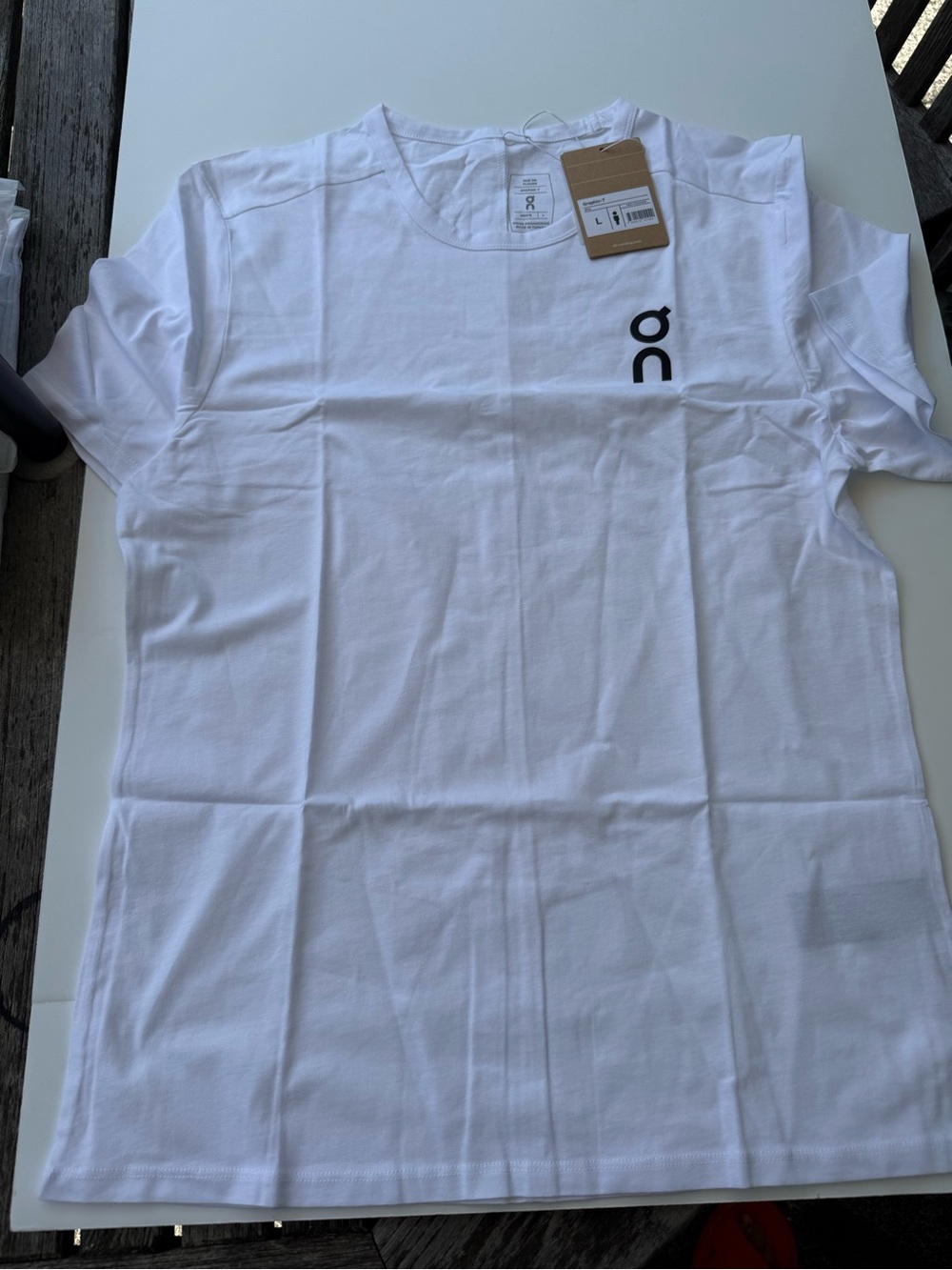 On Running White Crewneck Tee with Black Logo